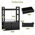 thumbnail image 3 of BathWay Bamboo Bathroom Countertop Organizer, 2-Tier Makeup Organizer with 2 Drawers, Vanity Organizer Storage Coffee Matcha Station, Compact Shelf for Bathroom Kitchen Office, Black, 3 of 8