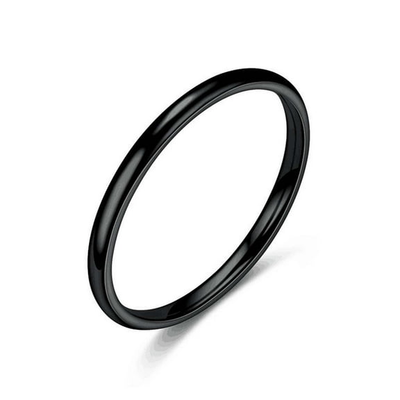 Titanium Steel Thin Plain Ring 2mm Width Size 6-13 Minimalist Band Stackable Jewelry for Women Men