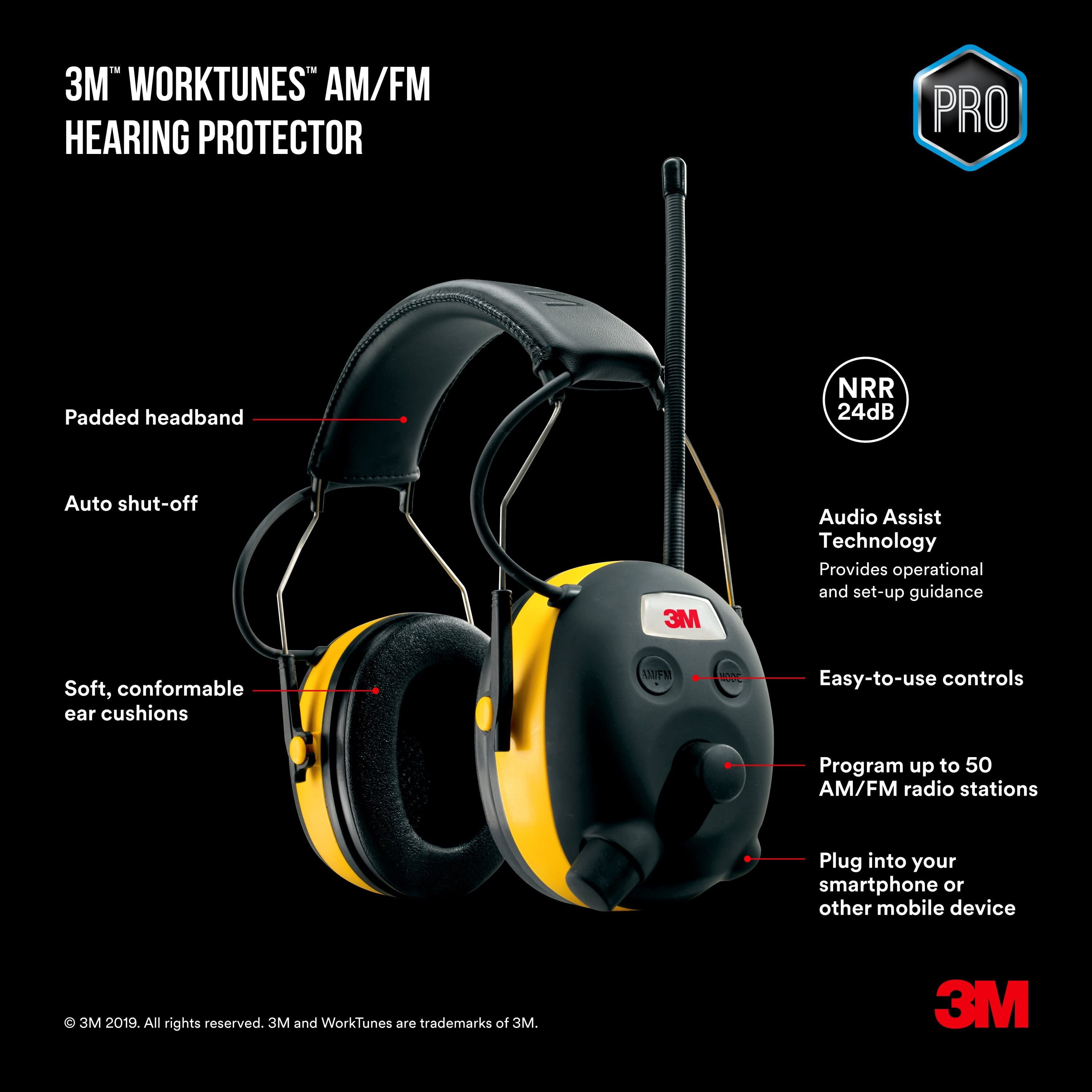 3M WorkTunes Hearing Protector with AM/FM Digital Radio