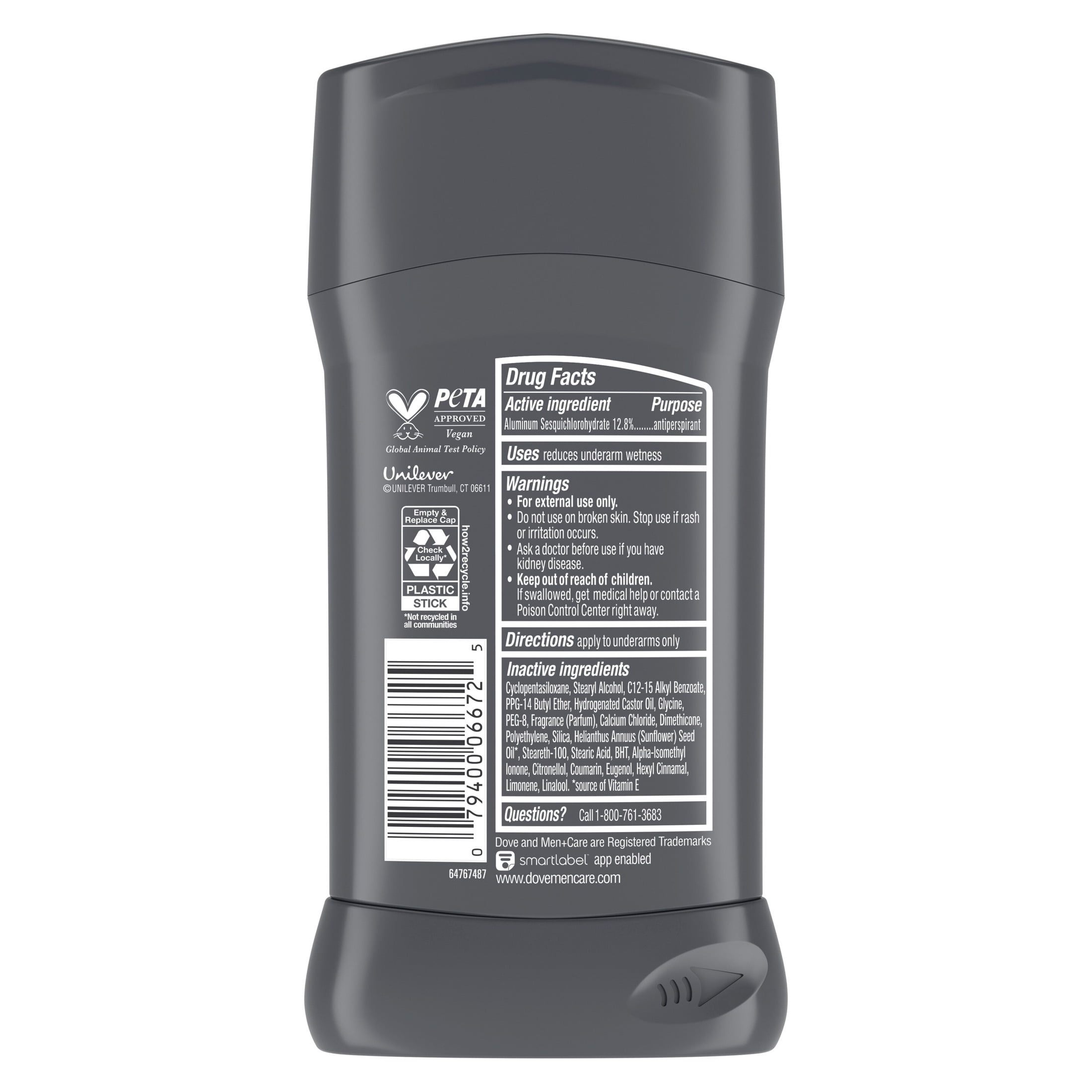 Dove Men+Care Men's Antiperspirant Deodorant Stick With 72-hour Sweat & Odor Protection Extra Fresh With 1/4 Moisturizing Cream & Long-lasting Citrus Scent , 2.6 oz