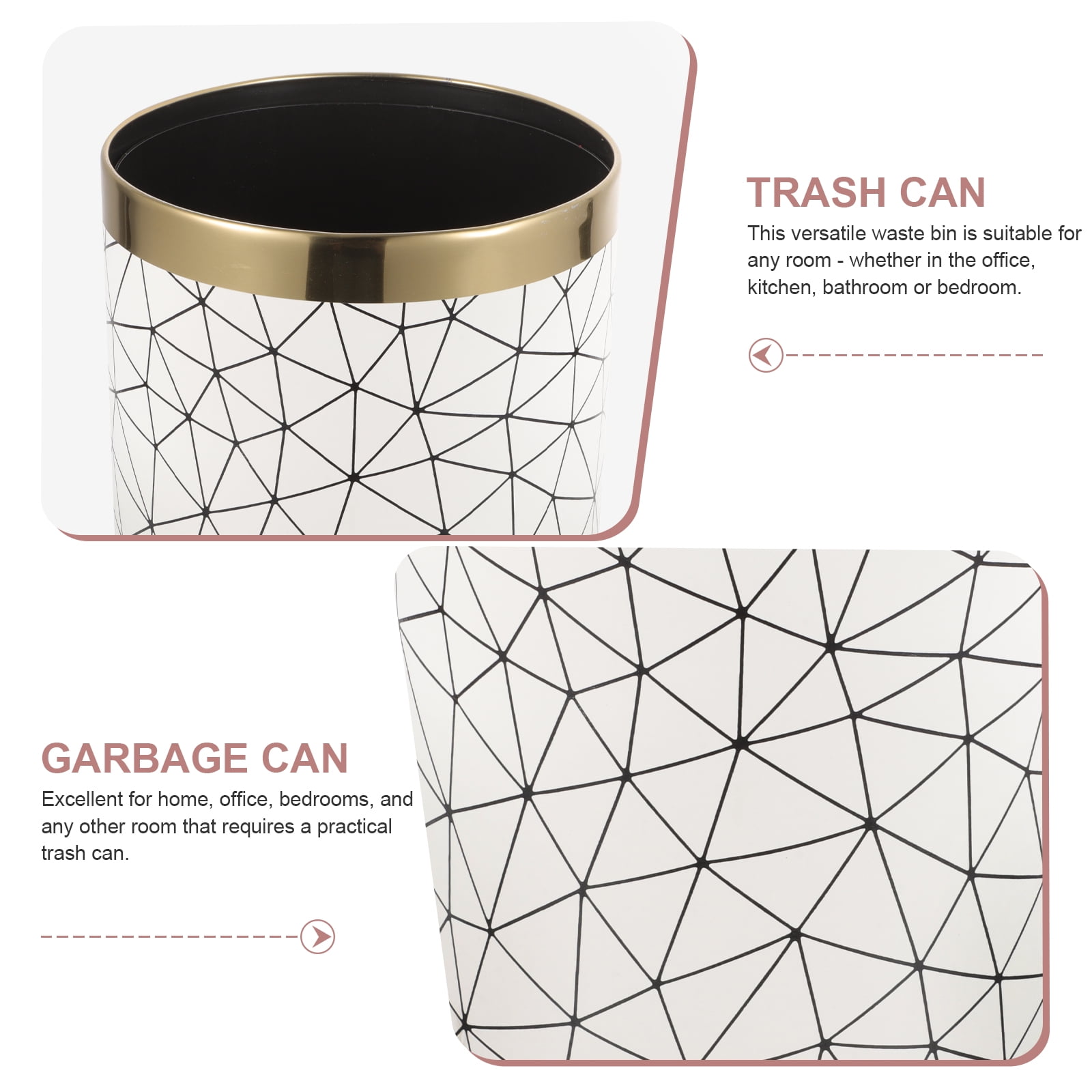 unbranded  Garbage Can Recycle Trash with Lid Waste Basket Cans Bin Bins Office