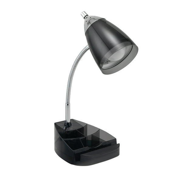 V-Light 16 inch Black LED Organizer Lamp with Organization and AC Outlets