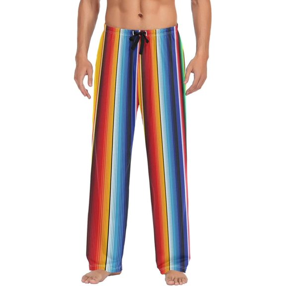GZHJMY Mexican Serape Pajama Pants for Men, Lounge Pants Lightweight Men Pajama Bottoms with Drawstring Pockets, Christmas New Year Birthday Gifts, Medium