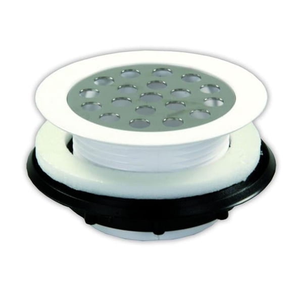 Plastic Bath & Shower Strainer with Grid, White