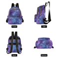 thumbnail image 2 of JIALIOU Mini Backpack Purse for Women Quilted Casual Daypack Small Travel Shoulder Bag, Purples Blues Space Galaxy, 2 of 7