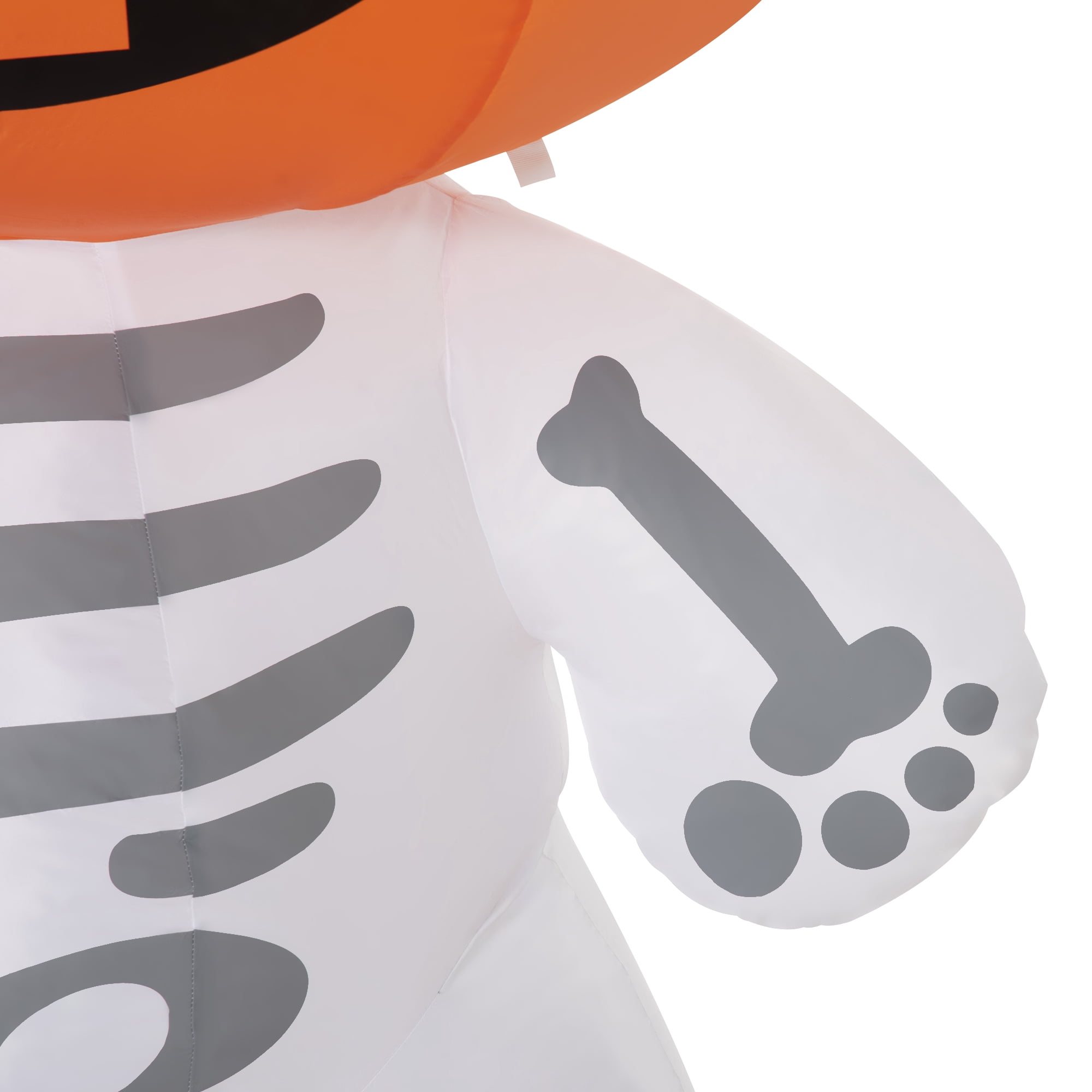 Inflatable Skeleton Pumpkin Man Halloween Decoration 70.75 Inch with Rotating LEDs Stakes Sandbag for Outdoor Yard
