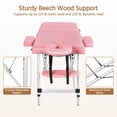 thumbnail image 6 of Alden Design 3 Section Adjustable and Foldable Aluminum Massage Table, 84" x 30", Pink, 6 of 11
