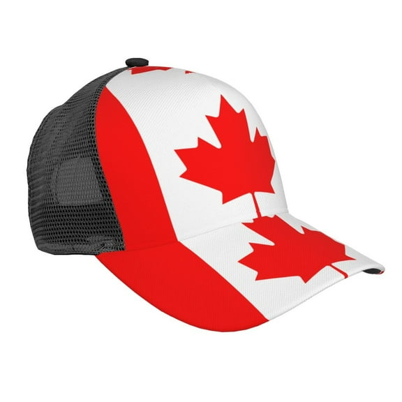 Curved Trucker Hat Canadian Flag Adjustable Mesh Back Baseball Snapback Cap For Men
