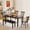 Black, variant on Furmax 6-Piece Dining Set, 58" Solid Wood Table, 4 Chairs & 1 Bench with Space-Saving Design, Tuck-under Storage, Round Corners & PU for softness for Dining Room/Kitchen, Brown