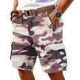 thumbnail image 2 of Mens Camo Cargo Shorts Wild Outdoor - Cotton Relaxed Fit Utility Multi-Pocket Shorts Featuring Relaxed Fit Cuts Light pink XXXL, 2 of 5