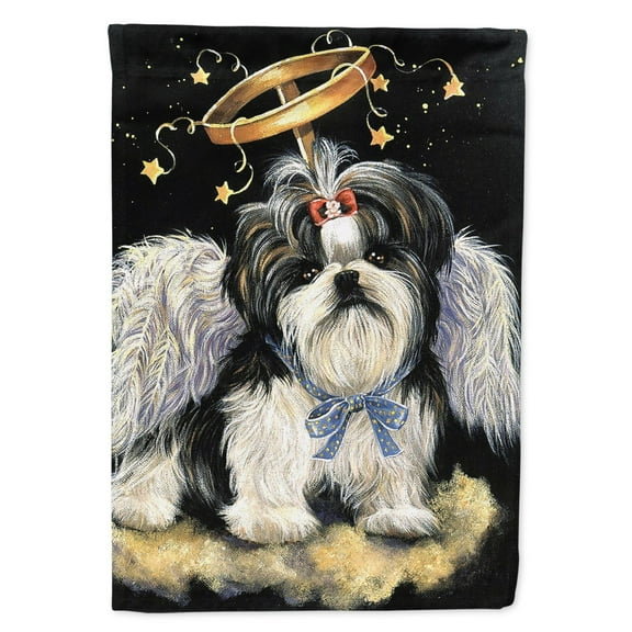 Shih Tzu Christmas Angel Flag Canvas House Size