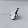 thumbnail image 3 of White Howlite Ring, 925 Sterling Silver Ring, Lightning Bolt Howlite Ring, Handmade Ring, Lightning Bolt Gemstone Ring, Rings For Women, Minimalist Ring, Promise Gift, 3 of 4