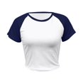 thumbnail image 4 of Bibifish Womens T-Shirts Cute Color Block Short Sleeve Tee Tops Summer Trendy Slim Fit Streetwear Basic Tee Tops Comfortable Breathable T Shirts, 4 of 5