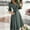 Army, variant on USSUMA Womens Summer Dresses Womens Dresses Long Sleeve V Neck Casual Lapel Collar Solid Color Tie Loose Fit Maxi Dress Elegant Skirt Loose Skirts Travel My Order Army Green Dress Size-L