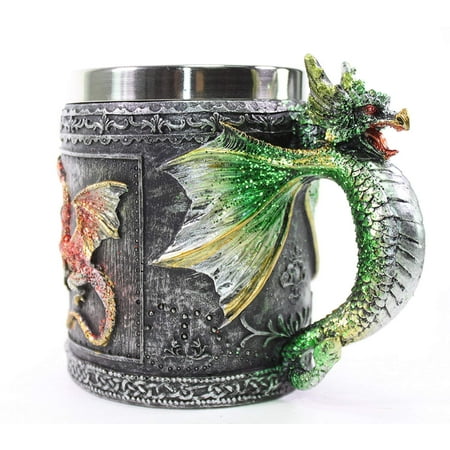 - Mythical Green Royal Dragon Mug Serpent Handle Medieval Collectible Stein Halloween Magical Party Home Decor Gift New