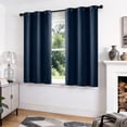 thumbnail image 4 of TOPICK Navy Blackout Curtains Solid Grommet Drapes for Kitchen Bedroom Living Room 2 Panels W40" x L63" inch, 4 of 11
