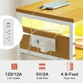 thumbnail image 6 of GUNAITO Led Nightstand with 4 Drawers Bedside Table with Charging Station Wide End Table with Storage Shelf for Living Room,Khaki, 6 of 9