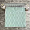 thumbnail image 3 of Ambesonne Eastern Quilted Bedspread Set 3 Pcs, Sea Inspired Floral, King Size, Sky Blue White, 3 of 3