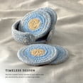 thumbnail image 4 of Kamenstein 4 Piece Jute & Cotton Coaster Set with Holder, Blue, 4 of 9