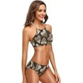 thumbnail image 6 of Dreamtimes Animal Print Brown Heart Swimsuits Padded Bikini Sets Sexy Swimwear for Women, X-Large, 6 of 7