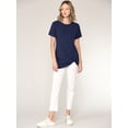 thumbnail image 5 of Made by Johnny Women's Casual Shirts Twist Knot Tunics Tops M NAVY, 5 of 6
