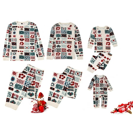 

Deals of the Day Tarmeek Family Matching Christmas Pajamas Set for Mom Dad Kids Baby Long Sleeve Faux Woolen Cute Printed Tops and Pants Sleepwear Nightwear Set for Christmas Pajamas Party