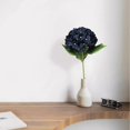 thumbnail image 5 of Artificial Hydrangea Flowers, Navy Blue Silk Hydrangea with Lifelike Leaves and Flexible Wire Stem, 23.62 Inch Faux Floral for Vase Wedding Home Decor, 5 of 6