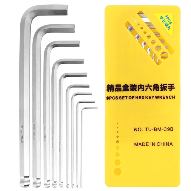 Steel Spanner,9pcs Ball End Hex Ball End Wrenches Installation Tools Ultimate Comfort