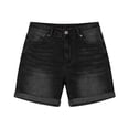 thumbnail image 7 of MYAOYI Womens Jean Shorts High Rise Cuffed Stretchy Hem Denim Shorts with Pockets, 7 of 7