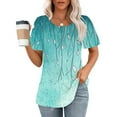 thumbnail image 3 of STETMN Women's Short Sleeve Tops Trendy Print T-shirt Loose Spring Summer Crewneck T-shirts, 3 of 5