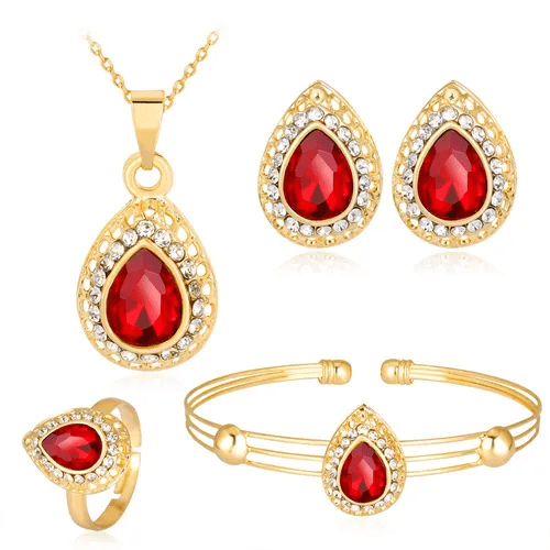 Conjunto De Joyas Malubero Para Mujer Rojo Malu1756