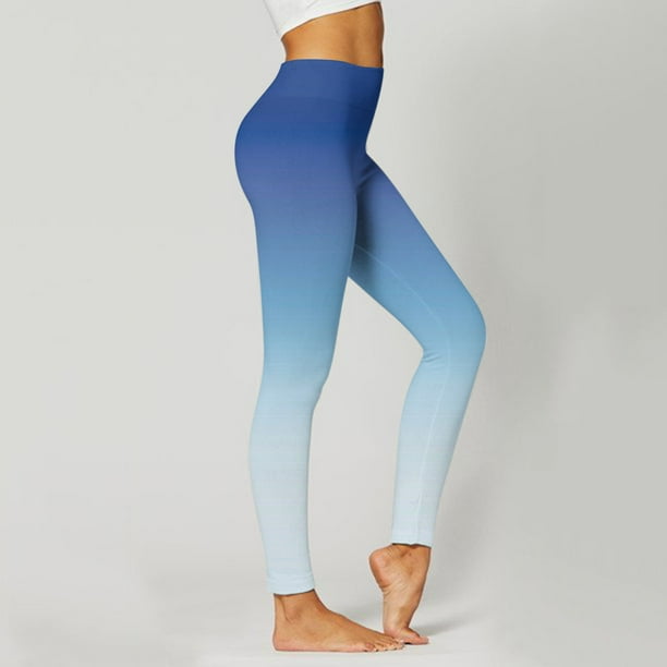 PEASKJP Flare Leggings for Women Tummy Control Yoga Running Leggings Capri  for Women, Blue XL 