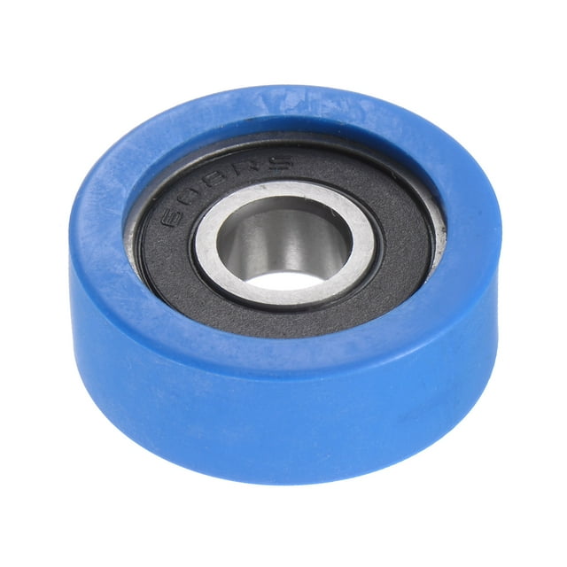 Unique Bargains Roulement à Rouleau à Poulie en PU 8x28x10 mm, Roue de Guidage Revêtue de Polyuréthane pour Usage Industriel, Bleu