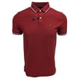thumbnail image 1 of Polo Tommy Hilfiger con cuello a rayas para hombre (S, rojo oscuro), 1 of 3