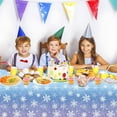 thumbnail image 4 of PHOGARY 3 Pack Christmas Snowflake Tablecloth Frozen Birthday Party Decorations Winter Wonderland Decorations Party Supplies Disposable Plastic Table Cover, 54x108inches, 4 of 7