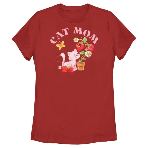 Women's Strawberry Shortcake Cat Mom Graphic T-Shirt