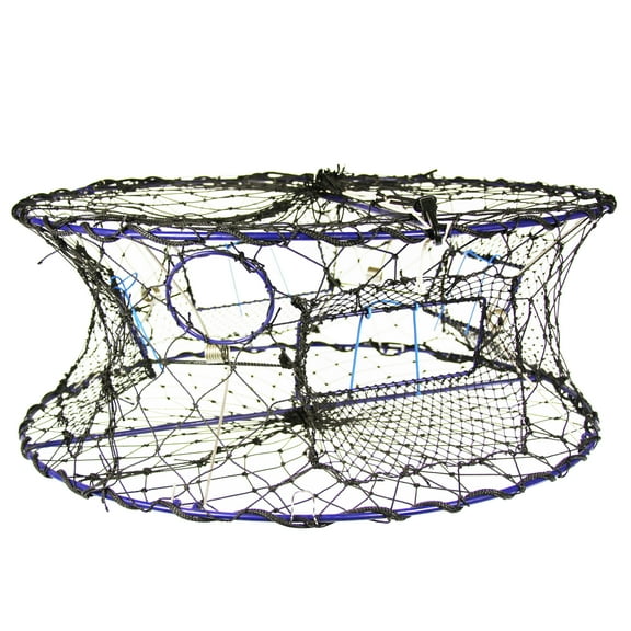 Promar Collapsible Crab Pot for Catching Crabs with Drawstring Closure and Heavy Duty Vinyl Coated Steel Frame.