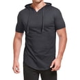 thumbnail image 4 of Sudadera con capucha Aiyino para hombre, deportiva, manga corta, S-5XL, gris oscuro, 4 of 7