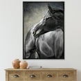 thumbnail image 2 of Close Up Of A Black Horse 12 in x 20 in Framed Painting Canvas Art Print, by Designart, 2 of 5