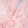 thumbnail image 4 of nsendm Chiffon Elegant Evening Women Gown Ball Floral Wedding Dress Party Lace Fashion Women's Dress Hi Low Dress Dress Pink Small, 4 of 5