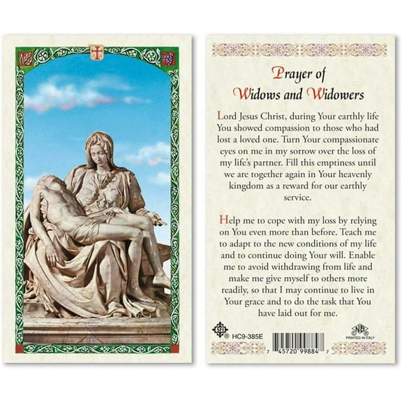 Prayer of Widows and Widowers Laminated Prayer Cards - Pack of 25- English