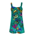 thumbnail image 5 of Womens Rompers Jumpsuits Summer Sleeveless Adjustable Knot Straps Shorts Butterfly Floral Print Overall Stretchy Jumpers with Pockets, 5 of 5