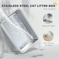 thumbnail image 4 of PawHut Bac à Litière pour Chat TG en Acier Inoxydable pour Grands Chats avec Couvercle Rabattable, 4 of 10