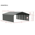 thumbnail image 4 of Arrow 24 x 20 x 7 ft Charcoal Steel Carport With 2 Side Wall Kit, 4 of 15