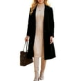 thumbnail image 2 of Cozyvia Women's Long Wool Coats Fall Winter Single Breasted Trench Coat Dressy Jackets Peacoat - Black XXL, 2 of 5