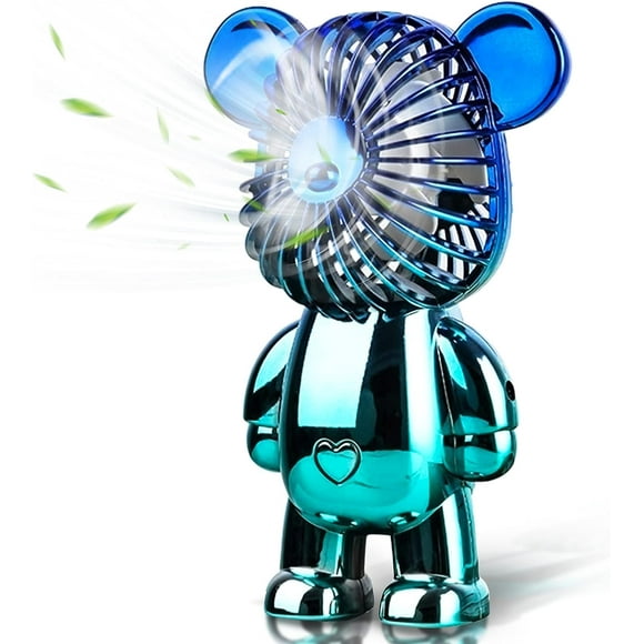 innotech Portable Fan,Mini Cute Bear Desk Fan Small Quiet,3-Speed Adjustable Usb Powered Fan,Electroplating Cute Shape