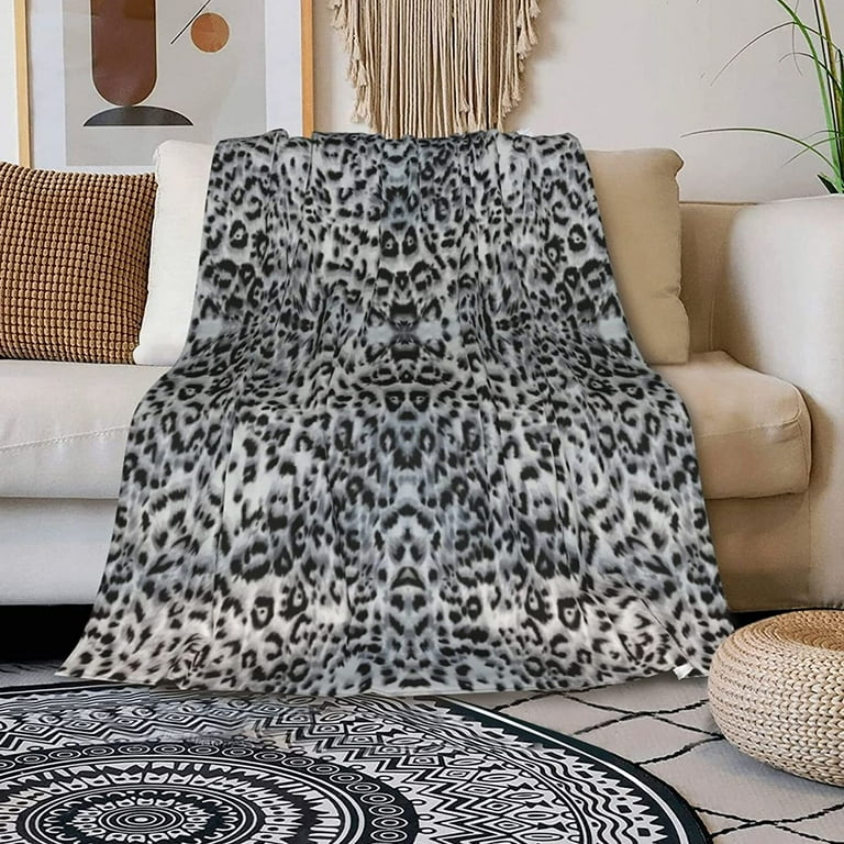 Snow Leopard Print Blanket Gifts for Women Soft Lightweight Cheetah Flannel Throw Blankets for Couch Bed Sofa Travel 60 x 50 Walmart