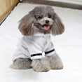 thumbnail image 5 of Bata para cachorro Bata de toalla seca para perro con capucha y cinturón, fácil de usar, 5 of 5