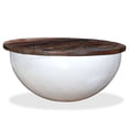 thumbnail image 5 of vidaXL Table Basse Bois de Récupération Massif Forme de Bol Blanc, 5 of 5