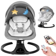Baby Swing for Infants 0-18 Months, 5 Speed Bluetooth Baby Bouncer with 10 Lullabies, Portable Infant Swing Chair, Gray